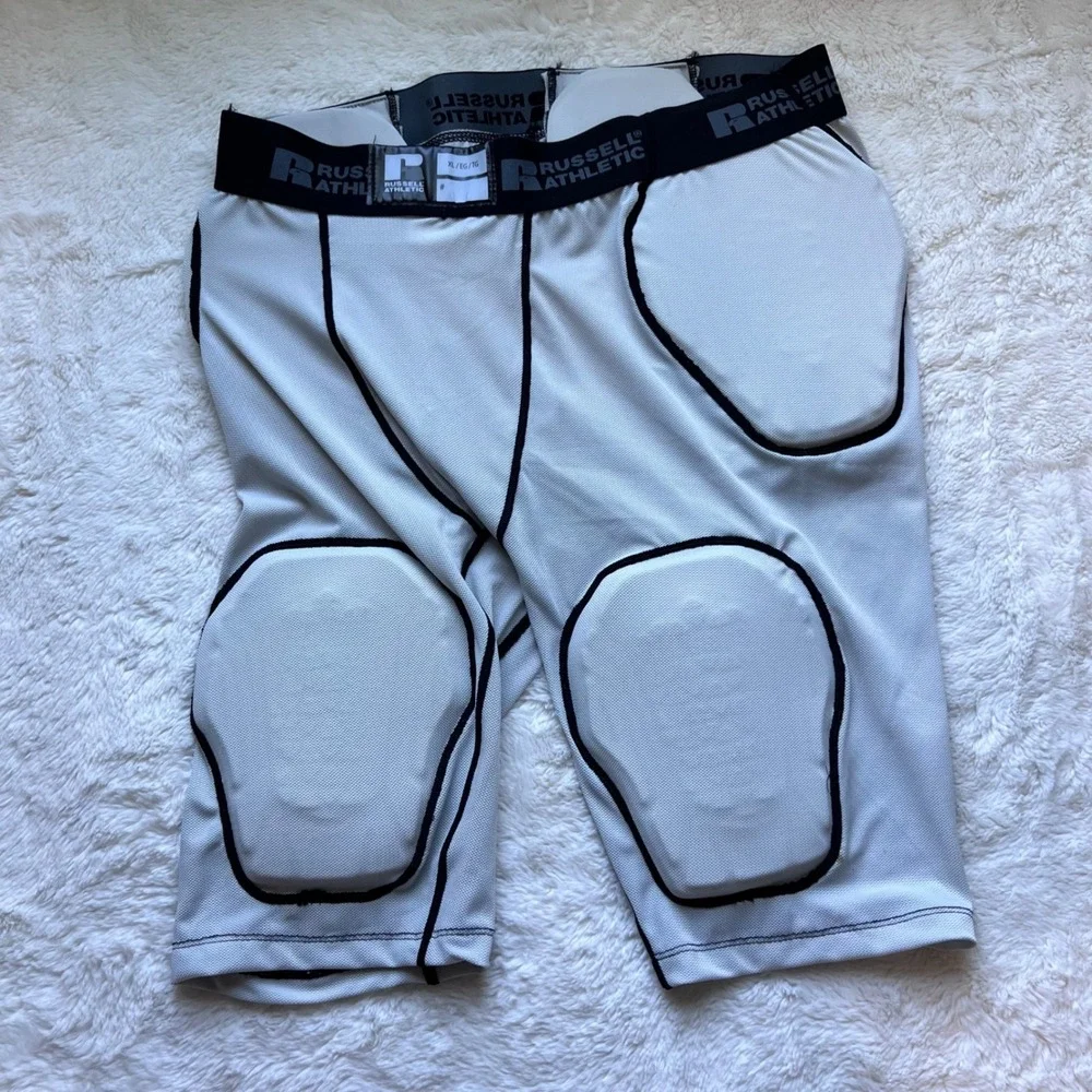 Russell Athletic Mens Gray Padded Compression Shorts XL‎ RAIGR4 Football Impact